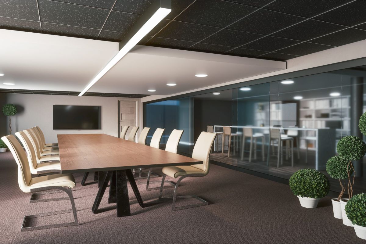 Modern office meeting room interior. 3d render